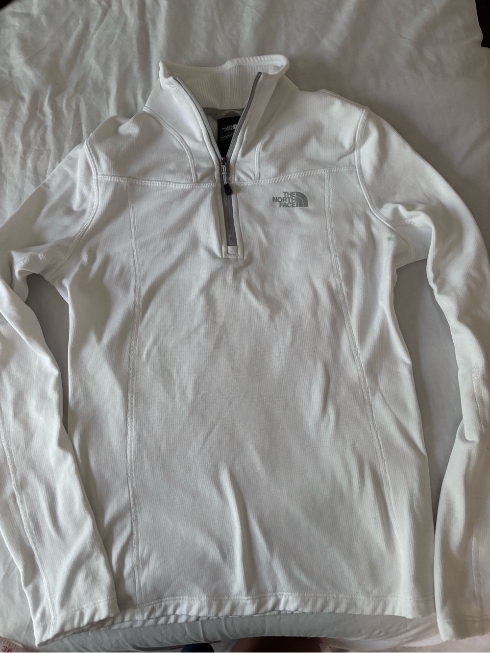 The North Face Women’s XS White Quarter Zip Waffle Knit Pullover
